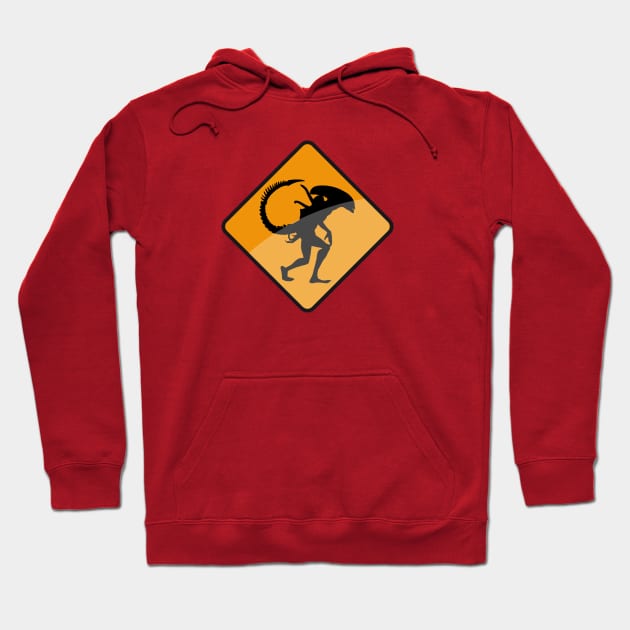 beware alien Hoodie by trabe